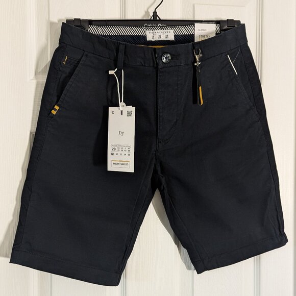 NWT Denim & Flower Navy Power Stretch Shorts - Picture 3 of 7